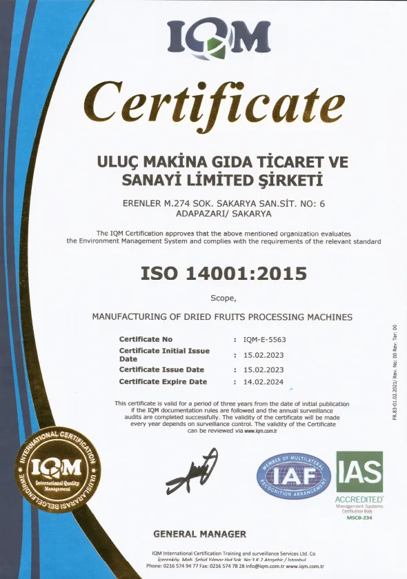 شهادة نظام الإدارة البيئية ISO 14001:2015
