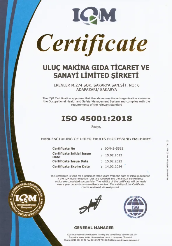 شهادة نظام إدارة الصحة والسلامة المهنية ISO 45001:2018